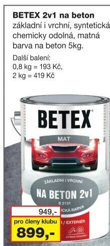 Barva na beton 2v1 Betex Barvy a laky Hostivař