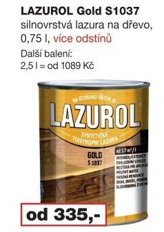 Lazura na dřevo Gold Lazurol