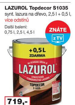 Lazura na dřevo Topdecor Lazurol