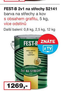 Nátěr na střechy Fest - B Barvy a laky Hostivař