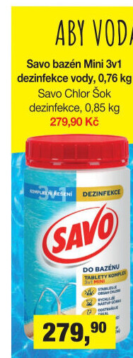 Přípravek do bazénu dezinfekce Chlor Šok Savo