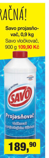 Přípravek do bazénu projasňovač vody Savo