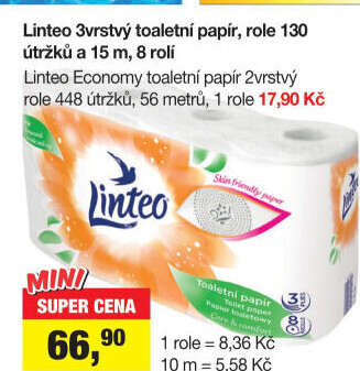 Toaletní papír 3vrstvý Linteo