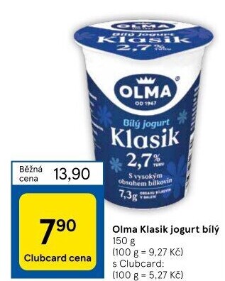 Bílý jogurt Klasik Olma
