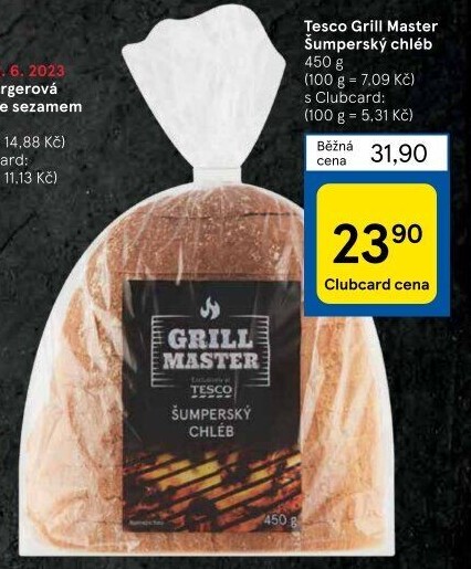 Chléb Šumperský Grill Master Tesco