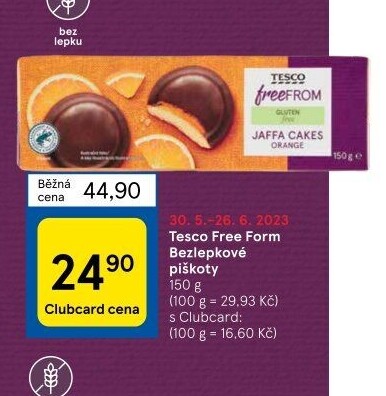 Čokopiškoty bez lepku Tesco Free From