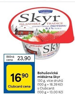 Dezert zakysaný ochucený Skyr Bohušovická mlékárna
