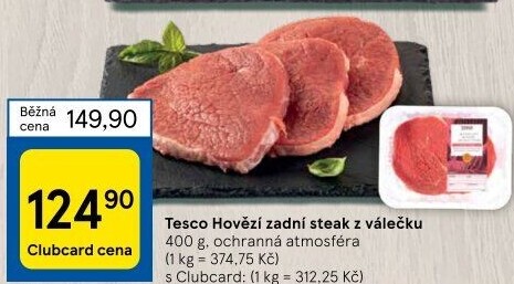 Hovězí zadní steak z válečku Tesco