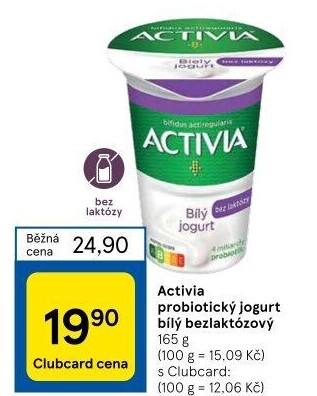 Jogurt bílý bez laktózy Activia Danone