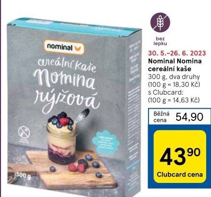 Kaše bez lepku Nomina Nominal
