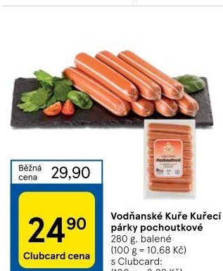 Párky kuřecí pochoutkové Vodňanské kuře