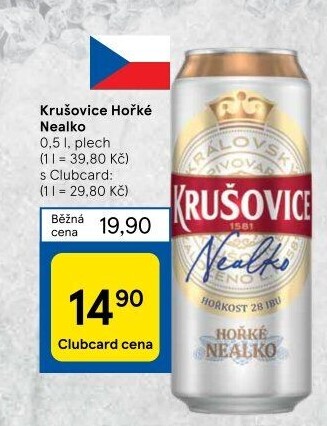 Pivo nealkoholické Královsky hořké Krušovice