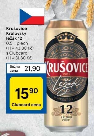 Pivo světlé Královský ležák 12° Krušovice