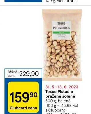 Pražené pistácie Tesco