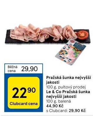 Šunka pražská nejvyšší jakosti LE&amp