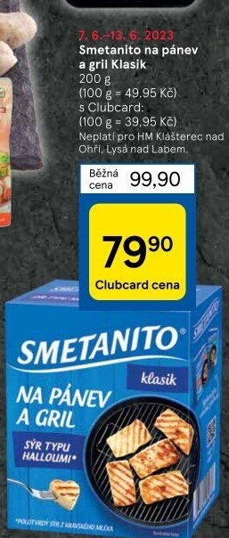 Sýr Smetanito na gril Želetava