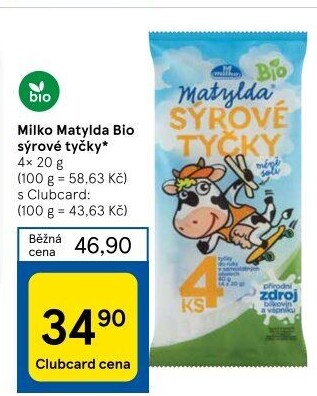 Sýrové tyčky bio Matylda Milko
