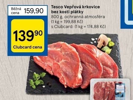 Vepřová krkovice bez kosti Tesco