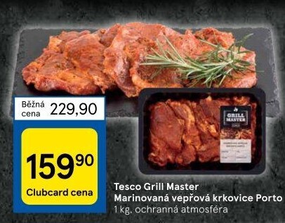 Vepřová krkovice marinovaná bez kosti Porto Grill Master Tesco