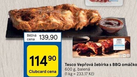 Vepřová žebra v marinádě Tesco