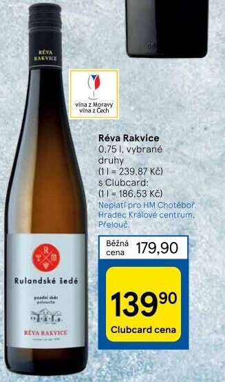 Vína Vinařství Réva Rakvice