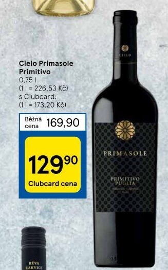 Víno Primitivo Primasole Cielo