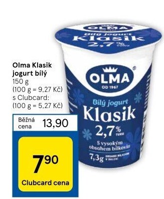 Bílý jogurt Klasik Olma