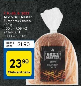 Chléb Šumperský Grill Master Tesco