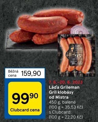 Grilovací klobása od Mistra Láďa Grileman Kostelecké uzeniny