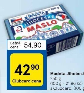 Máslo Jihočeské Madeta