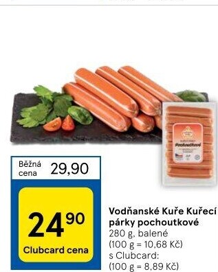 Párky kuřecí pochoutkové Vodňanské kuře