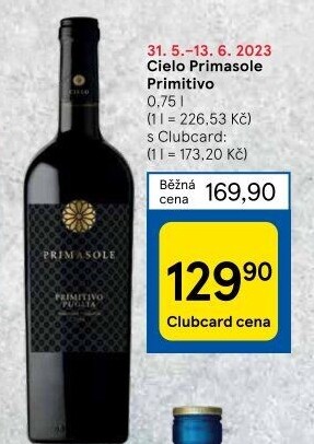Víno Primitivo Primasole Cielo