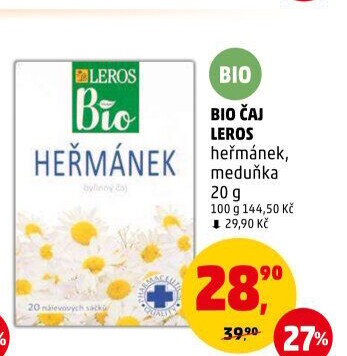 Čaj bylinný bio Leros