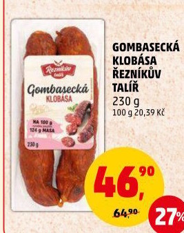 Gombasecká klobása Řezníkův talíř