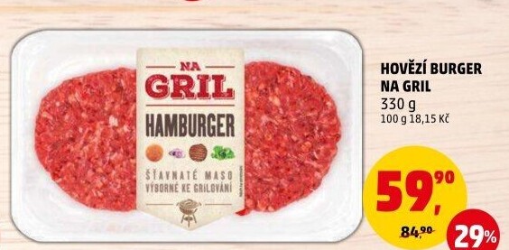 Hovězí burger Na gril Penny