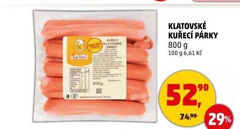 Kuřecí klatovské párky DZ Klatovy
