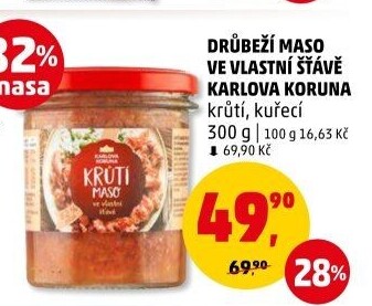 Maso krůtí ve vlastní šťávě ve sklenici Karlova Koruna