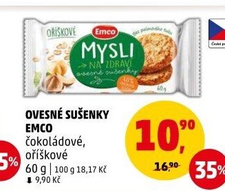 Ovesné sušenky Mysli na zdraví Emco
