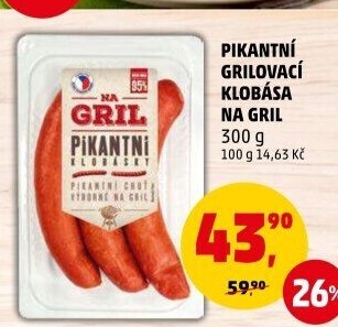 Pikantní klobása Na gril Penny