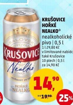 Pivo nealkoholické Královsky hořké Krušovice