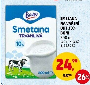 Smetana na vaření Boni 10%