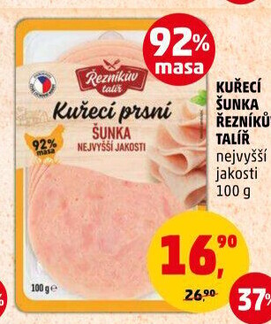 Šunka kuřecí nejvyšší jakosti Řezníkův talíř