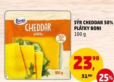 Sýr Cheddar 50% Boni