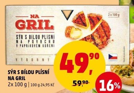 Sýr s bílou plísní Na gril Penny