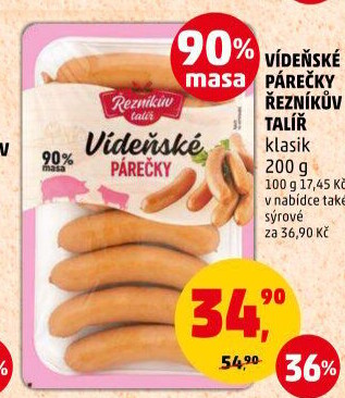 Vídeňské párečky Řezníkův talíř