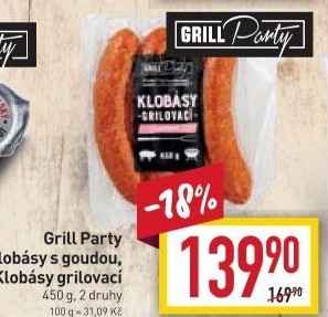 Klobása s goudou Grill Party