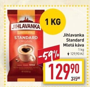 Mletá káva Standard Jihlavanka