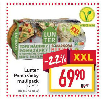 Rostlinné pomazánky Lunter