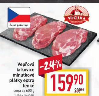 Vepřová krkovice bez kosti steak Vocílka