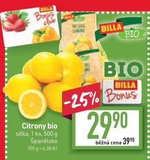 Citrony Naše Bio Billa